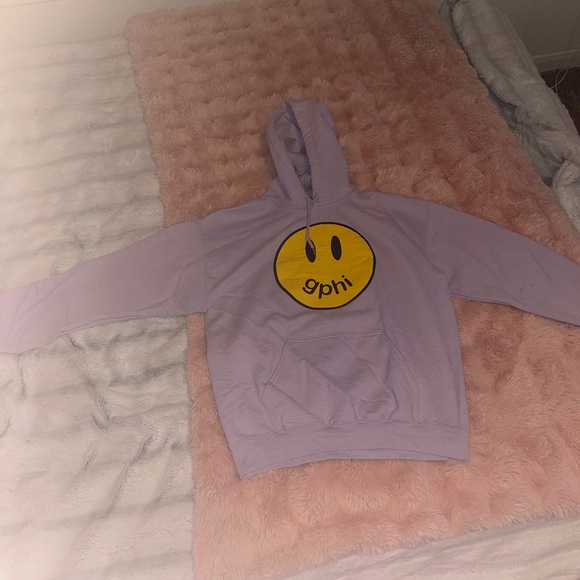 GPhi Gamma Phi Beta Sweatshirt Purple Smiley - Picture 1 of 1